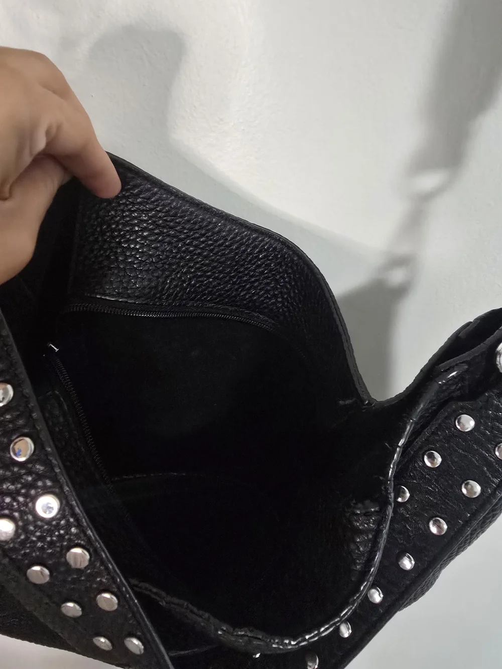 Rebecca Minkoff Black Pebbled Leather convertible hobo bag